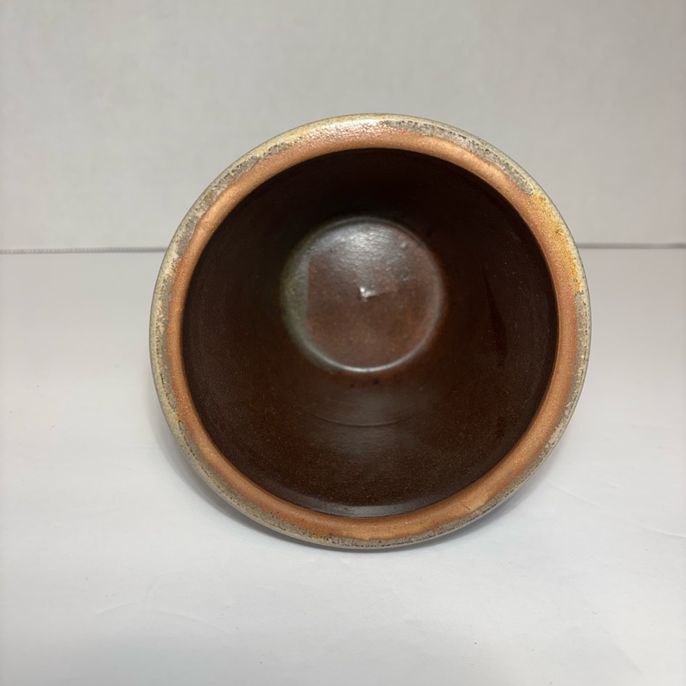 Beaumont Brothers Pottery BBP 1991 Signed Salt Glaze Blue Cream - Picture 8 of 9